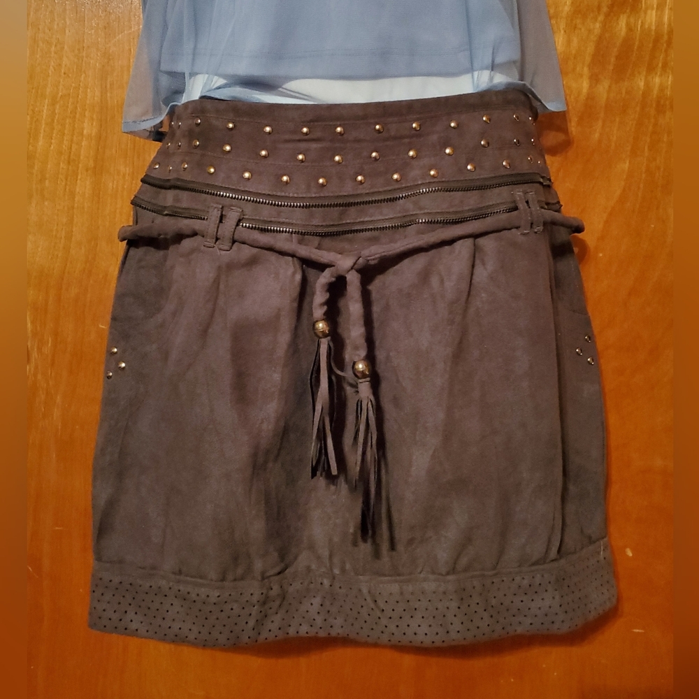 Cop Copine Faux Suede Mini Skirt (French size 42)